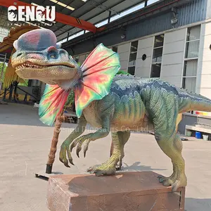 3D Animatronic Dilophosaurus Robot Dinosaurio Modelo para niños Uso en interiores en la escuela Centro comercial Aeropuerto o guardería