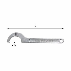 Llave de extremo abierto con acabado cromado Gancho giratorio Nariz cuadrada 282 SN Aplicación industrial Sistema de medición métrica Personalización OEM - Product Image 1
