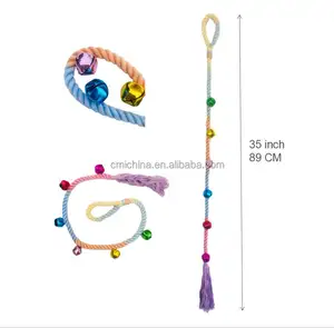 Fashion stylish macrame dip dye rainbow colors Potty training door bells