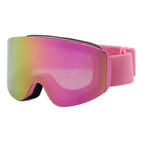 Masque de ski anti-UV400, design sans monture, verres PC tendance, sangle réglable, anti-buée, aimanté, pour sports de plein air, vente en gros