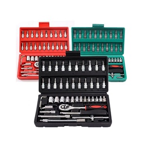 Durable Chrome Vanadium Steel Hex <strong>Socket</strong> &amp; Bit Set 46 Piece 1/4" Drive <strong>Ratchet</strong> <strong>Socket</strong> Wrench Set for Home Auto Repair - Product Image 6