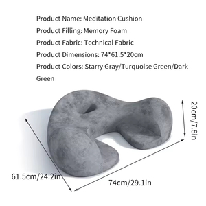 Meditation Mat and Floor Pillow <strong>Seat</strong> an Ergonomic comfort Memory Foam Set That Relieves Coccyx Numbness Reading and Yoga - Product Image 6