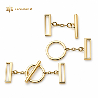 HONMEO Fermoir à bascule en alliage de zinc poli doré personnalisé pour la couture de jupes, ceintures et robes