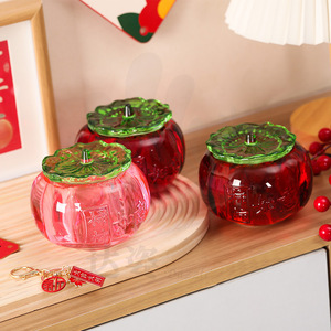 Darz Crystal Persimmon Jar Ornament 1-3L Multifunction Storage Living Room Decorative <b>Candy</b> <b>Box</b> Accessories - Product Image 1