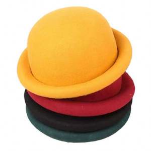 Gorro de Fieltro de Lana de 50cm 56cm para Adultos y Niños, con Parte Superior Redonda y Borde Enrollable - Product Image 3