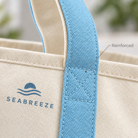 Sac fourre-tout de plage en coton pliable, personnalisable, avec broderie de dessin animé, imprimé, écologique, fermeture à bouton et fermeture éclair, taille moyenne