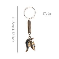 Porte-clés en métal personnalisé en forme de casque de guerrier spartiate, rétro, décoratif, créatif, souvenir historique, cadeau d'usine, vente en gros