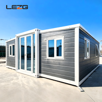 Maison conteneur pliable et extensible en kit, villa préfabriquée en acier léger avec salle de bain et cuisine pour appartement temporaire ou campement