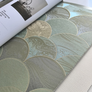 Motif de Style chinois broderie <span class=keywords><strong>Jacquard</strong></span> murs de fond sans couture moderne géométrique écaille de poisson tissu texturé <span class=keywords><strong>papier</strong></span> <span class=keywords><strong>peint</strong></span> facile - Product Image 2