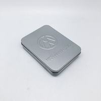 Boîte en fer blanc carrée vide avec logo personnalisé pour carte, cadeau, emballage de bonbons à la menthe, emballage universel, petit rectangle en fer, rangement pour bijoux, cigarettes
