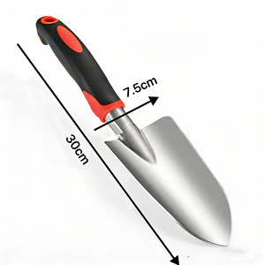 Truelle de jardinage robuste avec trou de suspension, <span class=keywords><strong>outil</strong></span> manuel <span class=keywords><strong>pour</strong></span> creuser et planter, manche en acier résistant à la rouille, outils de jardinage ergonomiques durables - Product Image 1