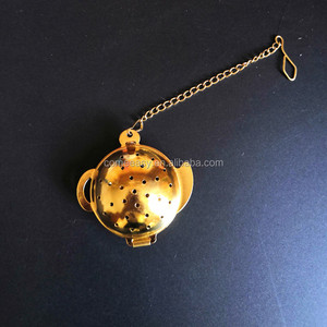 จัดส่งฟรี Gold Plated 304สแตนเลส House ชากรองชา Infuser พร้อ<span class=keywords><strong>ม</strong></span>สตริง - Product Image 6