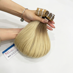 Extensions de cheveux lisses à clipser, couleur blonde, 100% cheveux humains vietnamiens, double épaisseur, fournisseur de cheveux - Product Image 1