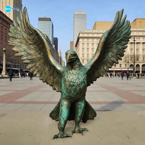 Scultura d'arte 3D personalizzata a grandezza naturale per esterni, aquila/gufo intagliata con stampa digitale in metallo bronzo per decorazione domestica a tema animale - Product Image 4