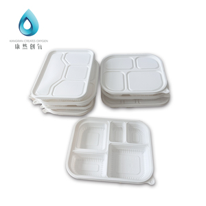 Kangran tạo ra oxy phong cách Mỹ 5 ngăn thức ăn nóng Hộp Ăn Trưa lò vi sóng tủ đông phân hủy sinh học nhà hàng dùng một lần - Product Image 1