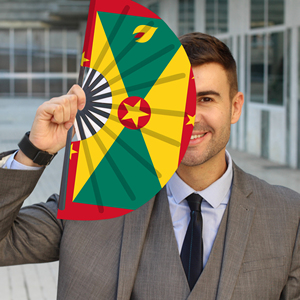 Abanicos Plegables de Bambú con la Bandera de Granada al por Mayor, Abanico de Mano para Carnaval, Boda, Festival, Fiesta, Agencia de Viajes - Product Image 4