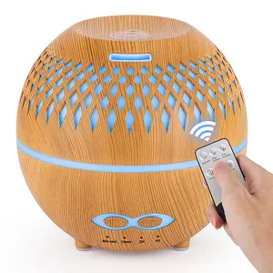 Wholesale Oil Electronic Cold Mist Air Essential Oil Humidifier With Wood Grain LED Home Fragrance Ultrasonic Aroma Diffuser