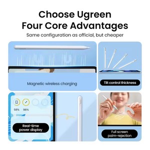 Stylet UGREEN pour <span class=keywords><strong>iPad</strong></span> Pencil, charge magnétique sans fil pour Apple <span class=keywords><strong>iPad</strong></span> <span class=keywords><strong>Pro</strong></span> <span class=keywords><strong>12</strong></span>,<span class=keywords><strong>9</strong></span> Air 5, stylet inclinable Bluetooth 2e génération - Product Image 6