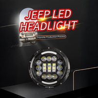 HYNBYZJ Auto - Accesorios para Automóviles, Faros Delanteros LED H4 de 7 Pulgadas con Ojos de Ángel para Jeep Lada Niva 4X4 Uaz Hunter, Accesorios Todoterreno
