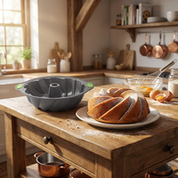 Moule à gâteau en silicone grand format sans BPA, 20 cm, moule à savarin à spirales cannelées, conforme à la norme REACH CA65, résistant à la chaleur, plaque de cuisson antiadhésive