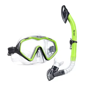 Conjunto de gafas de esnórquel onduladas para buceo, conjunto de máscara de silicona para nadar y bucear, con tubo superior seco, venta al por mayor