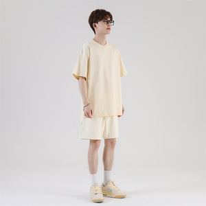 Haute qualité hommes Hip Hop surdimensionné T-Shirt de luxe blanc coton lourd goutte épaule poids lourd personnalisé Streetwear tricoté - Product Image 2