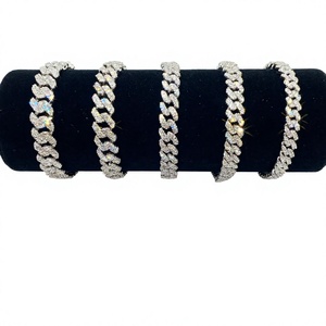 Bracelets chaîne en moissanite de luxe KIVORA, argent 925 plaqué rhodium, taille brillant ronde, unisexe, pour tous les jours - Product Image 2
