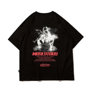 เสื้อยืดพิมพ์ลายแนวสตรีทแฟชั่นเสื้อโอเวอร์ไซส์สไตล์ฮิปฮอปผ้าคอตตอน - Product Image 6