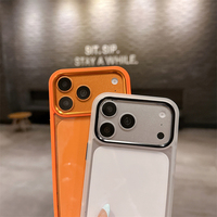 Funda híbrida magnética transparente metálica para iPhone 17 Pro Max, funda protectora de TPU y PC para iPhone 17, 16, 15 Pro Max