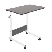 Bureau réglable en hauteur, portable, moderne et durable, avec cadre en métal et manivelle manuelle, pour l'école et les petits bureaux