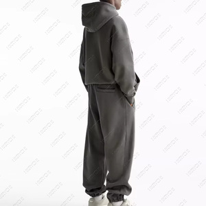 Wholesale 100% Cotton Washed Crop Printed Pattern Streetwear Zipper-Up Windproof Waterproof Hoodies <b>Men</b> Custom Logo Embroidered - Product Image 5