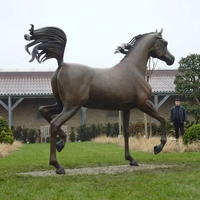 Sculpture de cheval arabe en cuivre et bronze antique Norton pour décoration extérieure de jardin, statue d'animal personnalisée en laiton moulé