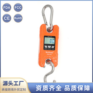 Balance numérique WeiHeng pour grue, 500 kg, en acier inoxydable, avec crochet et mousqueton - Product Image 4