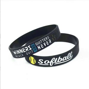 Bracelets de poignet de softball, bracelet en silicone motivant, bracelet en caoutchouc personnalisé pour le sport - Product Image 6