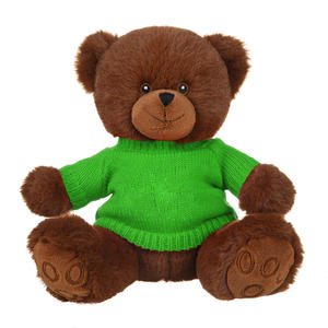 Ours en peluche brun en gros avec pull jaune, <span class=keywords><strong>jouet</strong></span> en peluche personnalisé, ours en peluche doux - Product Image 3