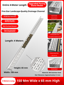 Canaletas de drenaje de acero inoxidable para diseños de pavimentación paisajística modernos y de alta gama, que pueden ser utilizadas para drenaje en jardines exteriores. - Product Image 2