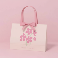 Sac en papier classique recyclable avec motif floral artistique, en matériaux recyclés, poignée en corde de coton, pour huiles essentielles et produits de beauté
