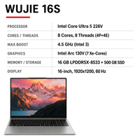 MECHREVO Boundless16S Lap Ultra5 226V 16GB 500GB PCIe 4.0 SSD 16 Inci 2560 X 1600 120Hz Sidik Jari Aluminium Notebook