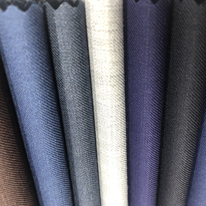 Tissu pour costume homme en <span class=keywords><strong>laine</strong></span> mélangée de qualité supérieure, tissé en sergé, teint en fil, couleurs unies, <span class=keywords><strong>anti</strong></span>-boulochage, <span class=keywords><strong>laine</strong></span> mérinos peignée, poids moyen, en stock - Product Image 1