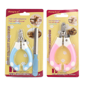 <b>Pet</b> Nail <b>Clipper</b> Set Stainless Steel With File <b>For</b> Dog Cat Grooming Pink Blue Small Large - Product Image 4