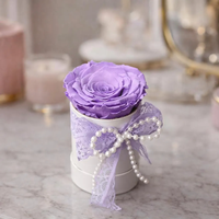 Rose stabilisée à la lavande dans un coffret cadeau – Véritable fleur éternelle, longue durée, immortelle – Cadeau romantique pour elle