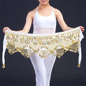 <span class=keywords><strong>Ceinture</strong></span> de danse du ventre pour femmes, pièces d'<span class=keywords><strong>or</strong></span>, <span class=keywords><strong>ceinture</strong></span> de danse du ventre brillante, écharpe de hanche en velours, costume de danse indienne, écharpe de hanche <span class=keywords><strong>orientale</strong></span>, jupe enveloppante - Product Image 3