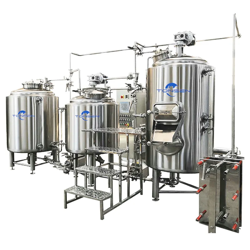 800L 1000L 1500L 1000L 1500 2000L paslanmaz çelik kombine brewhouse bira mayalama ekipmanı anahtar teslimi projeler