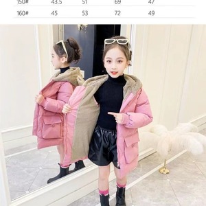 Veste d'hiver rembourrée en coton élégante mi-longue pour <span class=keywords><strong>fille</strong></span> avec capuche à oreilles d'ours Vêtement d'hiver épais décontracté - Product Image 5