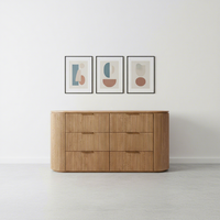 Commode à 6 tiroirs en chêne massif de style français MYHOME, couleur personnalisable, panneau en contreplaqué durable, meuble de rangement pour chambre à coucher, pour la maison