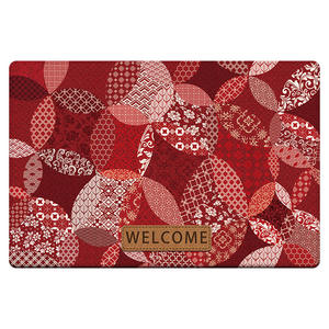 Paillasson de style chinois rectangulaire en fibre de polyester, motif traditionnel, antidérapant, facile à nettoyer, design « Bienvenue » - Product Image 5