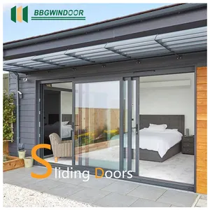 Lukliving Soundproof Double Glazing Tempered Glass Sound Insulation Exterior Energy Efficient Balcony Sliding Doors