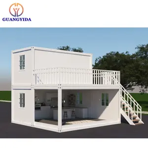 Struktur Baja Kecil Taman Shed Kontainer Prefabrikasi Portabel Modular Rumah Prefab 3 Susun