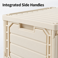 Boîte de rangement pliable en plastique pour le camping en plein air, avec couvercle en bois, anti-poussière, anti-humidité, style japonais, organisateur de coffre de voiture suspendu