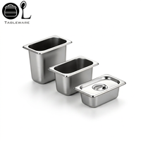 Plateau de stockage alimentaire pour hôtels et traiteurs Oulu OL-O711, en acier inoxydable SUS201, bac GN 1/1 1/2 1/3 1/4 1/6 1/9, profondeur 6,5/10/15/20 cm, argent